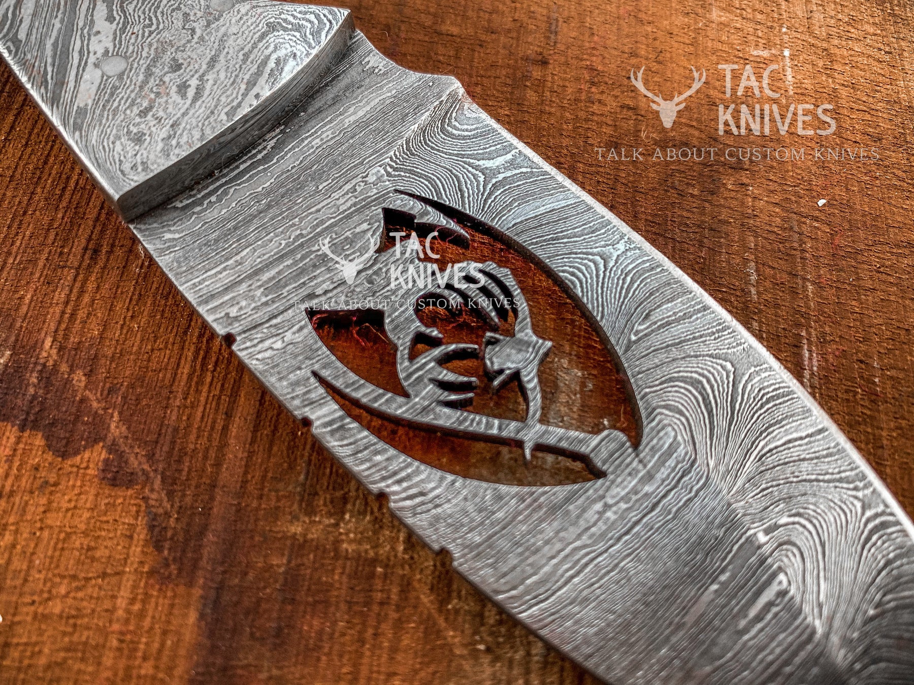 Skinner Knife With Deer Cutout Blade, Bone & Horn Handle and Leather Sheath