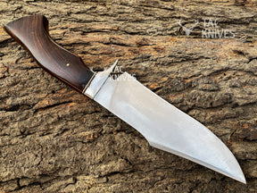 13" Damascus Hunting Knife With Wood Handle